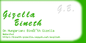 gizella bineth business card